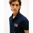 Hilfiger Flag Reg Polo Desert Sky  TOMMY HILFIGER