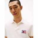 Hilfiger Flag Reg Polo Ivory Petal  TOMMY HILFIGER