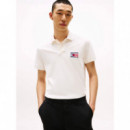 Hilfiger Flag Reg Polo Ivory Petal  TOMMY HILFIGER