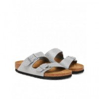 Arizona Syn Shiny Glitter Silver  BIRKENSTOCK