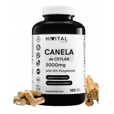 Hv- Canela de Ceylán 5000 Mg 180 Capsulas Veganas  HIVITAL