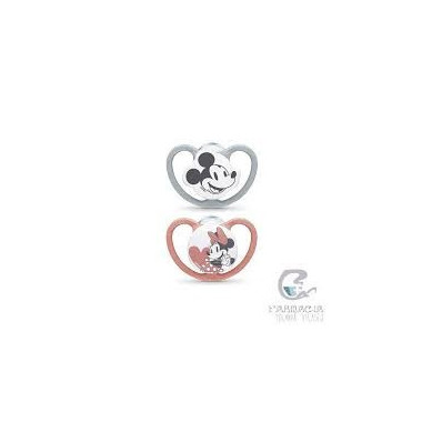 NUK SPACE MICKEY CHUPETE 18 - 36 MESES 2 UNID ROJO/BLANCO