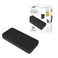 PLATINET Powerbank 20.000MAH 20W Cargador + Cable 1M Negro