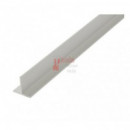 Perfil T 25x25-2.5m Aluminio Blanco