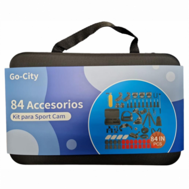 Kit de Accesorios Go-City 84 en 1 para Cámaras Deportivas con Estuche de Transporte