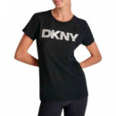 Camiseta Exploded Logo Crew Neck  DKNY