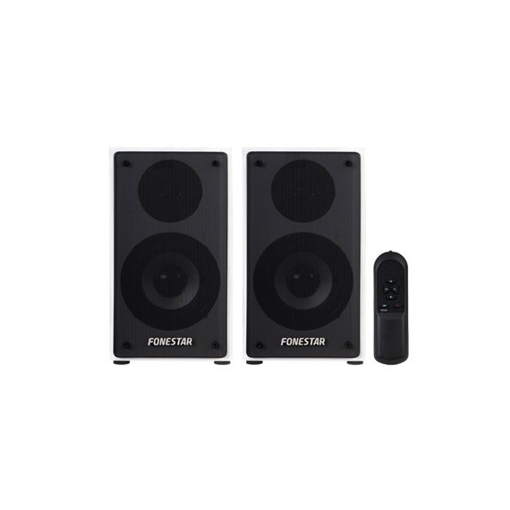 FONESTAR Pareja Altavoces Activos 2X20W con Mando CLASS-220B Blanco