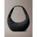 Ckj Monogram Pinched Medium Shou Black  CALVIN KLEIN