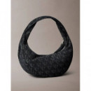 Ckj Monogram Pinched Medium Shou Black  CALVIN KLEIN