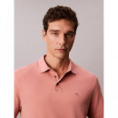 Ss Supima Chest Emb Polo Sunset Rose  CALVIN KLEIN