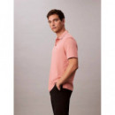 Ss Supima Chest Emb Polo Sunset Rose  CALVIN KLEIN