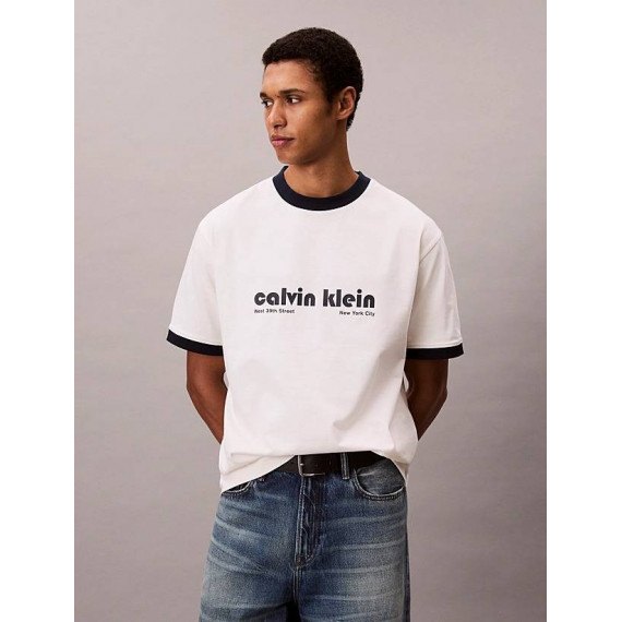 Ss Retro Logo Ringer 16S Rlxd te Tofu Co  CALVIN KLEIN