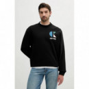 Ls Eu 350TERRY Ck Bauhaus Logo C Black  CALVIN KLEIN