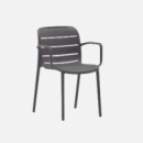 Silla de Jardín Moma- Apilable- Color Antracita- Essential®- Interior y Exterior  ESSENTIALS