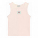 Camiseta de Tirantes de Canalé de Algodón Elástico  CALVIN KLEIN