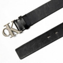 Cinturón de Piel Granulada con Logo  CALVIN KLEIN