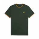 Camiseta con el Ribete con Dos Franjas  FRED PERRY