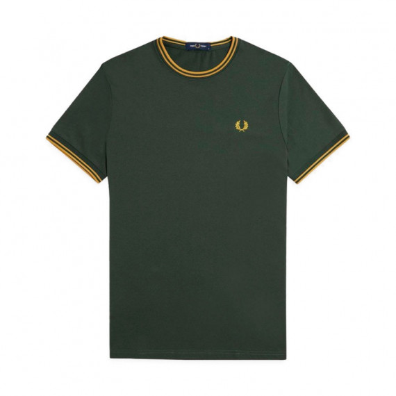 Camiseta con el Ribete con Dos Franjas  FRED PERRY