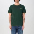 Camiseta con el Ribete con Dos Franjas  FRED PERRY