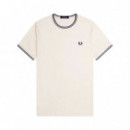 Camiseta con el Ribete con Dos Franjas  FRED PERRY