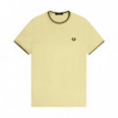 Camiseta con el Ribete con Dos Franjas  FRED PERRY