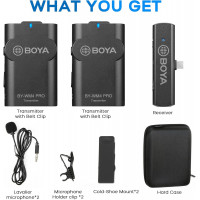 Sistema de Micrófono Inalámbrico 2.4GHZ (2 Transmisores + 1 Receptor) Tipo C BOYA BY-WM4 PRO-K6