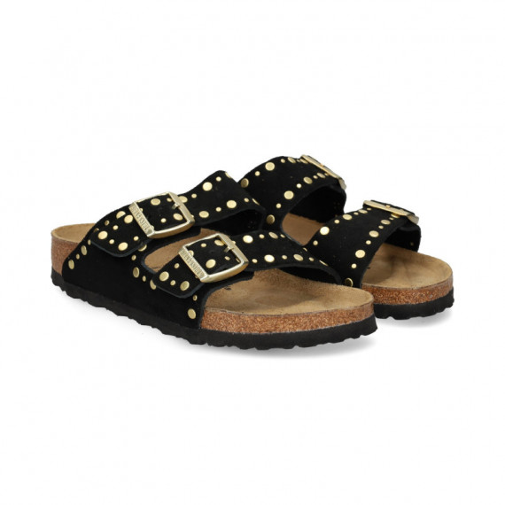 Pala 2 Hebillas+tachas ante Negro  BIRKENSTOCK