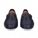 Mocasin Antifaz+tachas Piel Azul  MIUXA