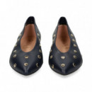 Bailarina Tachas Piel Marino  MIUXA