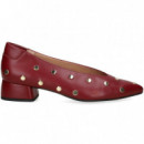 Bailarina Tachas Piel Burdeos  MIUXA