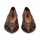 Bailarina Tachas Piel Moka  MIUXA