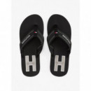 Hilfiger H Padded Beach Sandal Black  TOMMY HILFIGER