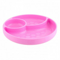 CHICCO Plato con 3 Compartimentos Rosa +12M