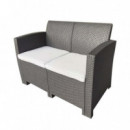 Conjunto Resina SOFA+2 Sillas+mesa Serie Orlando DONNA GARDEN 4 Pcs