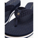 Th Crochet Mid Beach Sandal Space Blue  TOMMY HILFIGER