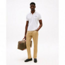 Mercerised Pique Zip Reg Polo White  TOMMY HILFIGER