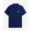 Mercerised Pique Zip Reg Polo Preppy Nav  TOMMY HILFIGER