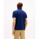 Mercerised Pique Zip Reg Polo Preppy Nav  TOMMY HILFIGER