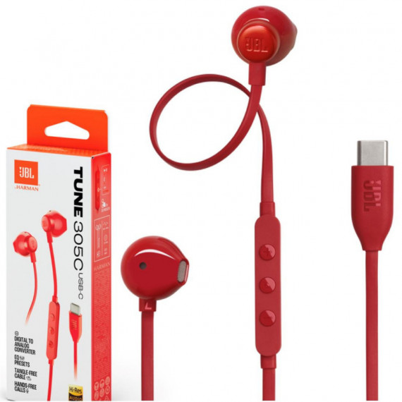 Auricular Usb-c con Micrófono JBL Tune 305C Rojo