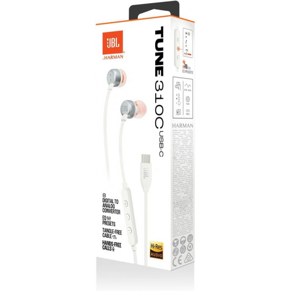 Auriculares JBL Tune 310C Usb-c Blanco