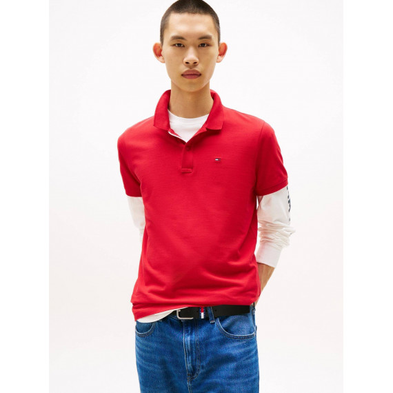 Tjm Slim Placket Polo Ext Sapphire Red  TOMMY JEANS