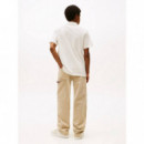 Tjm Skipper Collar Reg Polo Oat Marl Htr  TOMMY JEANS