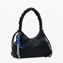 DESIGUAL Bolso Logo 3D Asa Fruncida Mediano 25WAXP98-2000
