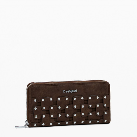 DESIGUAL Monedero Efecto Piel Tachuelas Grande 25WAYP48-6009