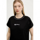 Klj Drapey Logo Tee Black  KARL LAGERFELD