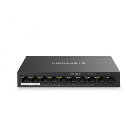 MERCUSYS Switch 10-PORT 10/100MBPS Desktop 8-PORT Poe+