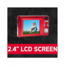 AGFAPHOTO Camara de Fotos Digital DC5200 Rojo 21MP 8X Zoom 2,4 Lcd