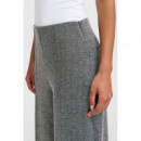 Pantalones ICHI Kate Jacquard Black White Herringbone