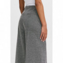 Pantalones ICHI Kate Jacquard Black White Herringbone