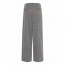 Pantalones ICHI Kate Jacquard Black White Herringbone